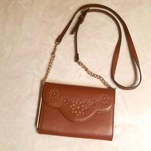 Nine West brown/gold crossbody purse